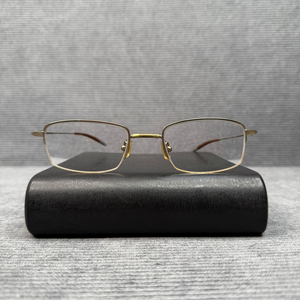 Nike Flexon 4067 718 Gold Rectangular‎ Semi Rimless Eyeglasses Frames 52-20-140